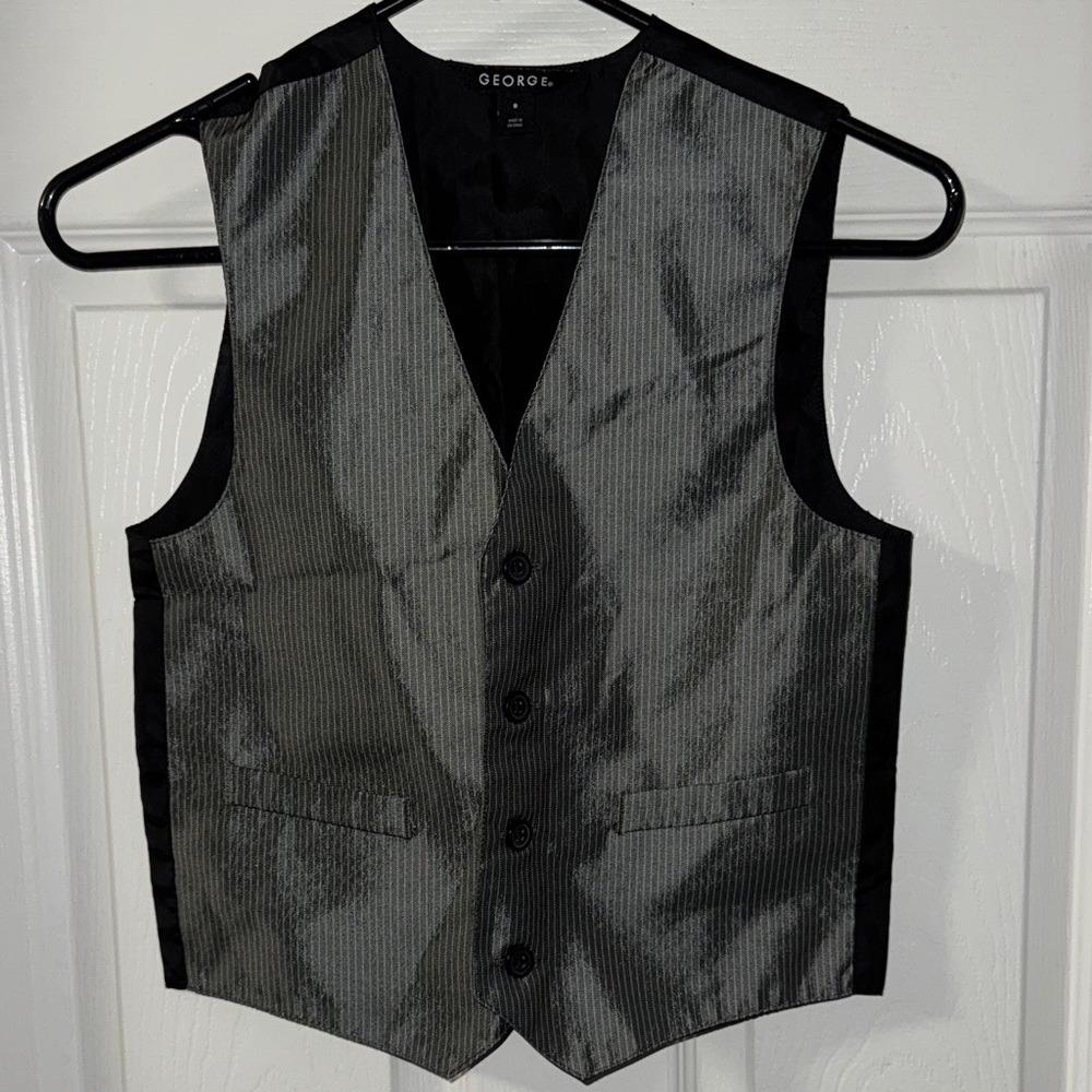 George Boy’s Charcoal Pinstripe Vest
